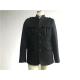 Black Color Cavalry Twill Mens Medium Trench Coat 4 Pockets Button Through TW78639