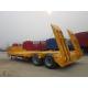 SKD Type Low Bed Trailer Truck , Gooseneck Flatbed Lowboy Trailers For Machine Transportaion