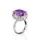 Purple / Aqua Blue / Yellow Gemstone 925 Sterling Silver Zircon Bridal Engagement Ring