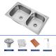 Stainless Steel Rectangular Sink With Faucet Drainer Basket Single Hole Design