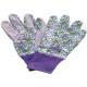 Purple Printed Working Hands Gloves Polar PVC Dots For Women Gardening