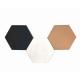3 Pack Hexagon Cork Board Wall Tiles Durability White And Black