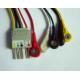 Plastic / TPU Reusable ECG Lead Wires , Philips 5 Lead ECG Cable