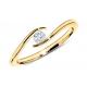 Solitaire 14k Yellow Gold Diamond Ring 1.5mm Round Cut With 0.10ct Diamond