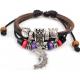 Moon bend vintage beaded bracelet plural multilayer woven leather bracelet