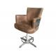 Vintage Leather Aviator Aluminum Office Chair