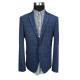 Mens Slim Fit Blazer Jackets Adults Navy Check Business Polyester Fabric Type