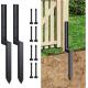 2mm Thick Steel Fence Post Repair Anchor for Repairing Tilted/Broken Wood Fence Post