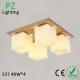 4 heads contemporary wood ceiling lamp square ceiling lighting with remote controller