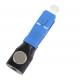 Blue SC Bare Fiber Optic Adapter Metal Round Type For Bare Fiber Testing