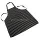 Print Logo Cotton Polyester women men Stripe bib Apron With Pockets, Durable bib Apron  for Meat Food Processing