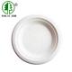 Round 10in Sugar Cane Waste Paper Plates Sugarcane Fiber FDA For Fast Food Shop