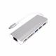 6 in 1 USB-C Adapter Docking Hub Type C Thunderbolt 3 to 4K UHD  Docker Converter with 2 USB 3.0 SD/TF Card Reader