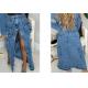 Ripped Fashion Lady Jeans Custom Logo Stretch Denim Long Skirts Trend 31