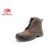 Cow Leather Mesh Lining Pu Sole Safety Shoes , Office Brown Leather Safety Shoes