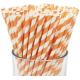 Orange And White Striped Paper Straws