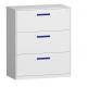 SPCC Material Lateral 3 Drawer Filing Cabinet Office Knocked Down 1085mm Height