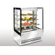 Dry Heating Food Display Showcase Square T5 Light Glass Food Warmer Display Case