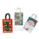 Customized Christmas Paper Gift Bags Uncoated Lining Paper Twist Rope Handle