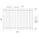 Square Picket 19mm x 19mm Upright 2100mmx2450mm height 2 rails 40mmSHS powder coated black Garrison Fencing Panels