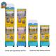 Yellow Bubble Gum Machine , Spiral Gumball Machine With Double Layer