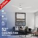 Plastic High RPM Dimmable LED Ceiling Fan Light With Remote Control