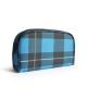 Custom Blue Small Cosmetic Bags , Travel Makeup Bag With Brush Compartment 