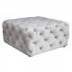 Defaico White Red Square fabric Tufted Cocktail Ottoman Footstool