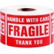 3 X 2 Inch Handle With Care Fragile Stickers For Shipping Moving Glass 500 Permanent Adhesive Fragile Labels