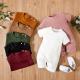 Custom Design Cotton Baby Clothes Baby Boy Romper Rib Knitting Unisex Onesie Short Sleeve Soft Clothes Baby Bodysuit