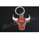 Bull Logo 2D Promotional Products Keychains , Travel Key Chain Shiny Silver Plating