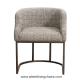 Linen Matte Brass Finished 700mm 600mm Padded Dining Room Chairs