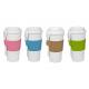 16oz PP coffee mug with spoon&non-slip ring&flip lid gifts ecofriendly FDA/LFGB/CA65/CE/E