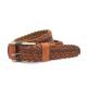 BRACHI Men 'S Woven Braided Leather Belt Casual With Solid Brass Alloy Pin Buckle