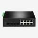 Industrial Layer 2+ Managed Gigabit Switch With 8 RJ45 PoE+ Ports And 4 SFP Web/SNMP/CLI