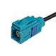 Data Female FAKRA Z Type Connector Waterblue Color High Speed For Car