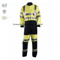 Yellow Fire Resistant Coveralls With Reflective Tape Two Tone High Visibility