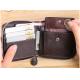 Shielding RFID anti-theft brush function chip card bag driving license leather zipper male short wallet