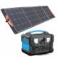 Portable Power Station Generator 300W To 1000W UL Li-Ion Home Backup Battery With Solar Panel LCD Display