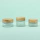 Face Cream Packaging Glass Cosmetic Cream Jar 30g With Screw Bamboo Cap