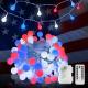 Red White and Blue Patriotic Lights, 50 Led String Lights, Globe String Lights for Flag,Backyard, Patio, Garden, Party