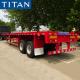 2 Axles flatbed pulling trailer 60 tons flatbed semi trailer-TITAN
