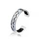 carved Silver Plated Diy Leather Cuff Bracelet black and white color