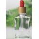 30ml Bamboo Cosmetic Packaging Flat Shape Glass Dropper Bottle
