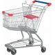 Low Carbon Steel American Grocery Shopping Trolley With Base Grid / Bottom Tray