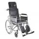 High Back Folding Reclining Wheelchair With Commode For Elderly People Use