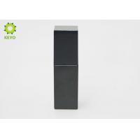 30ml Matte Black Cosmetic Serum Glass Bottle Square Shape With Plastic Pump Cap