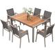 7pcs England style formal outdoor rattan dining chairs with table---8203
