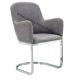 Fabric Upholstered Chromed Dining Chair Livingroom Chair Leisure Chair