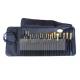 22Pcs Professional Makeup Brush Set Elegant Blue Roll Pouch With Belt Strap Closure